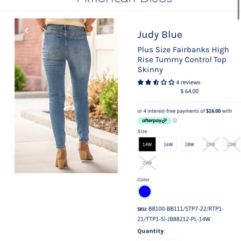 Judy Blue
Plus Size Fairbanks High Rise Tummy Control Top Skinny